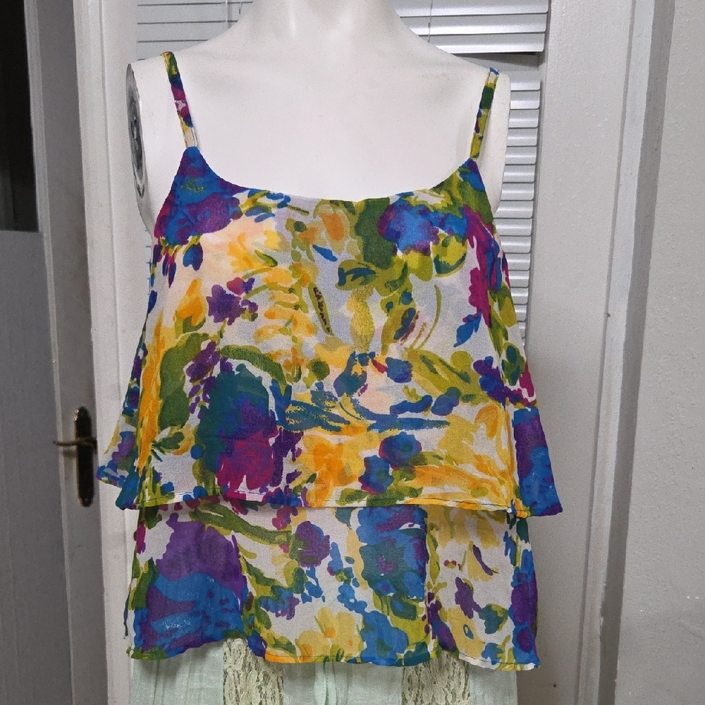 Wet Seal Colorful Floral Camisole Medium Sz [1476]